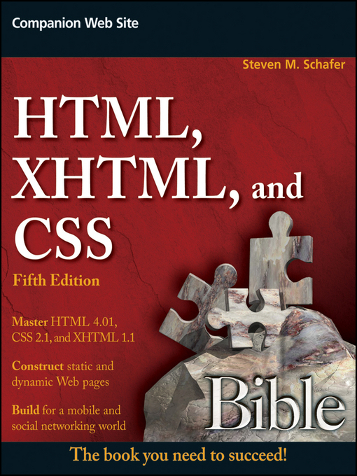 Cover image for HTML, XHTML, and CSS Bible